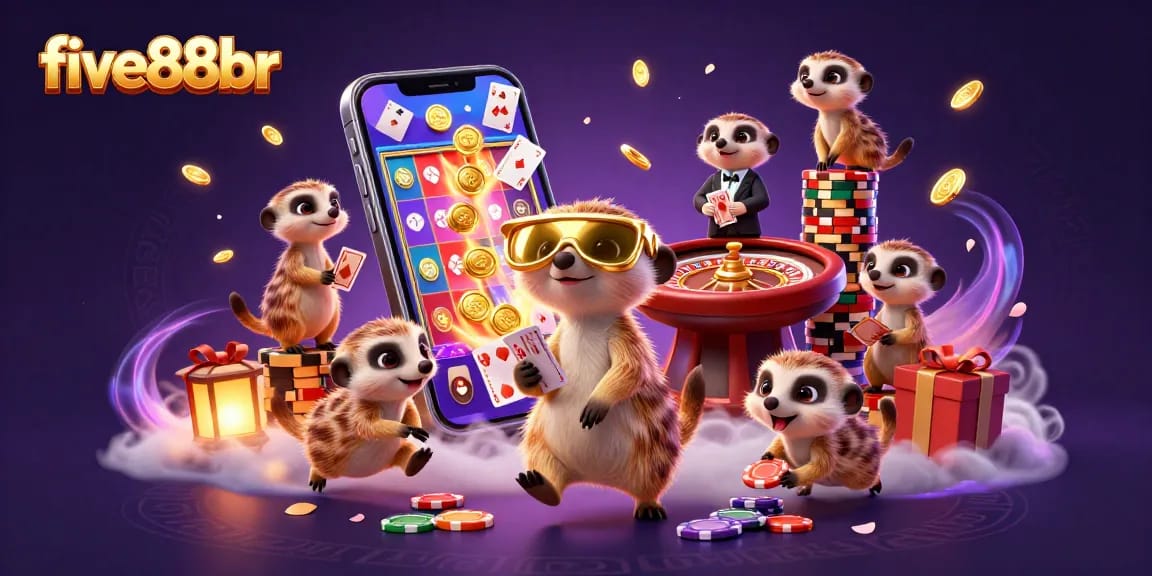 Engage in thrilling gameplay with the five88br meerkat casino, featuring vibrant games and dynamic scenes.