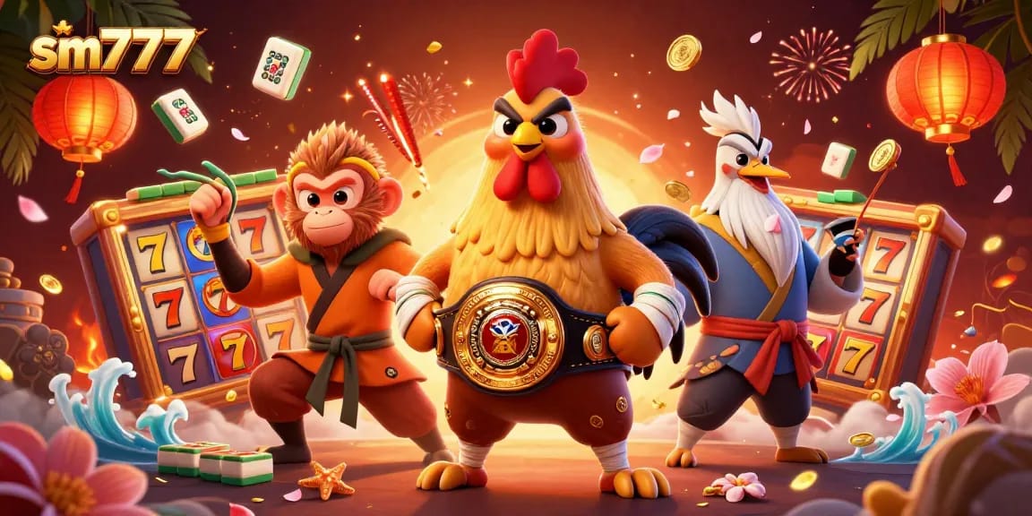 Experience the thrill of winning at sm777 with vibrant 3D characters and casino elements in action.