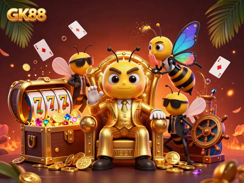 Engage with GK88’s thrilling gaming adventure featuring a vibrant casino scene.