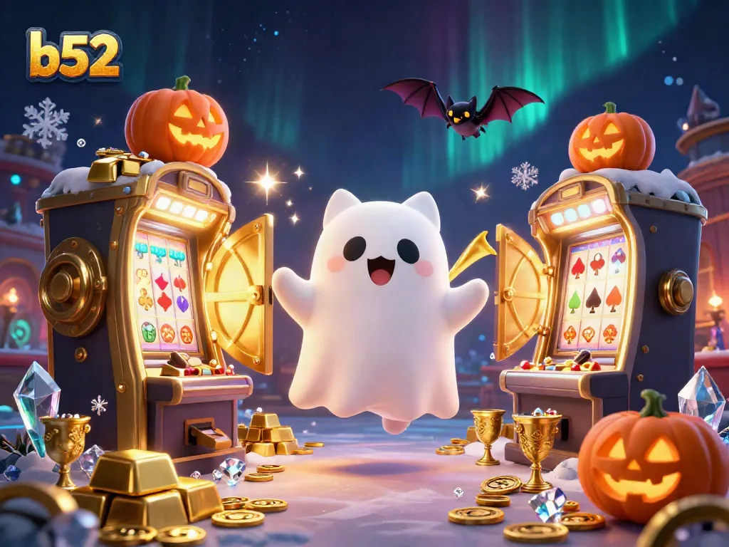 Engage in thrilling gameplay at B52, featuring ghostly characters and treasure-filled casino ambiance.