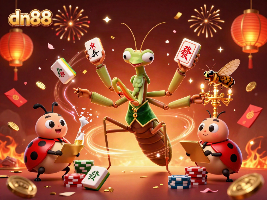 Experience thrilling gameplay with dn88, where cartoon characters engage in vibrant casino action and festive celebrations.