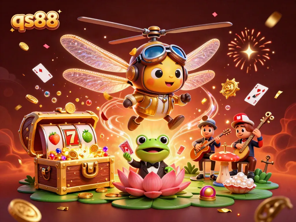 Engage in thrilling qs88 slots with lively characters and dynamic casino elements.