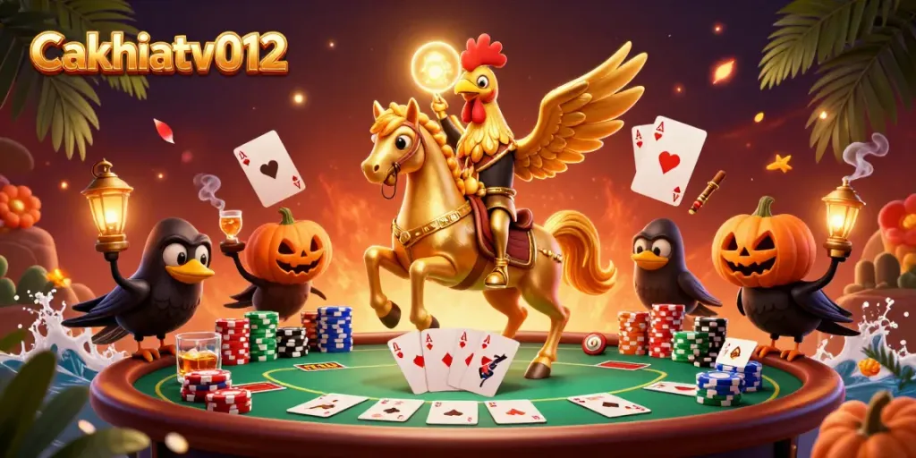 Experience thrilling gameplay at cakhiatv012 with a vibrant casino scene showcasing festive elements.