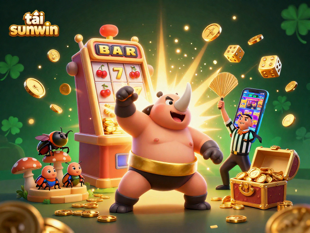 Experience the thrill of tải sunwin with an exciting 3D casino scene featuring vibrant characters and dynamic elements.