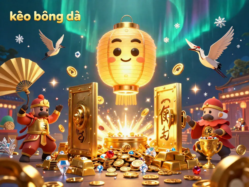 Engage with kèo bóng đá amidst golden treasures and vibrant spirits in captivating casino scenes.