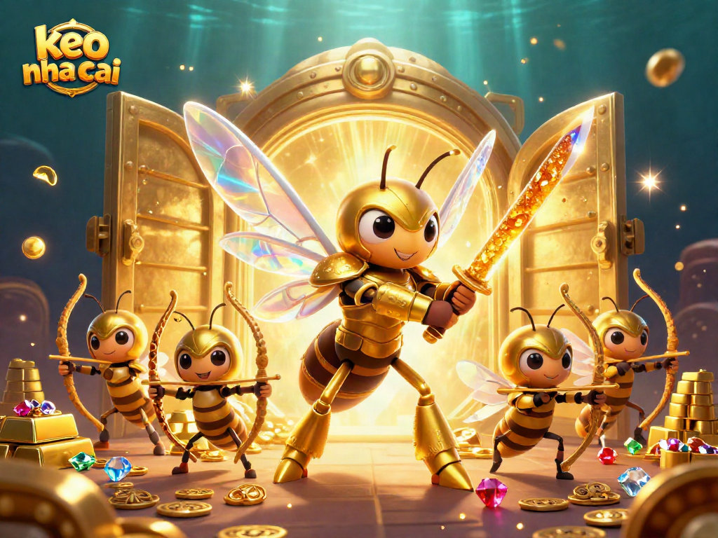 Engage in keo nha cai action with a dynamic casino scene showcasing treasure and exciting character imagery.