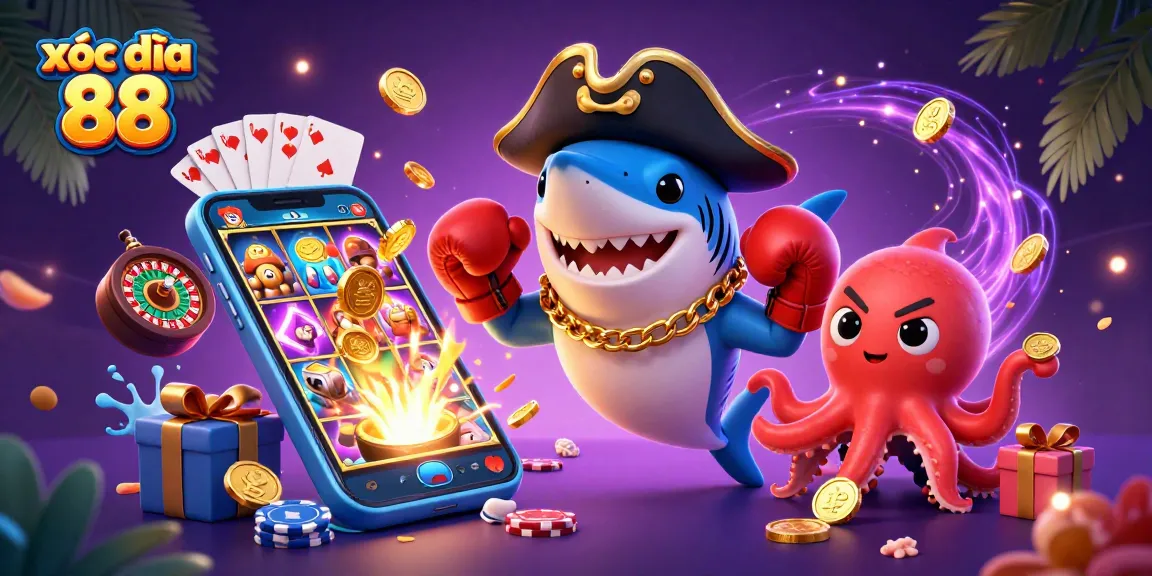 xóc đĩa 88 game action featuring fun characters and dynamic casino elements.
