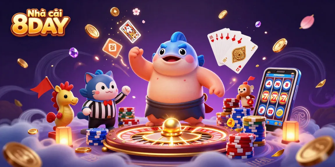 Experience the excitement of Nhà cái 8DAY with immersive casino action featuring dynamic characters and vibrant game elements.
