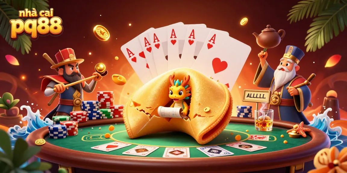 Experience thrilling gaming at nhà cái pq88 with poker and fortune elements in vibrant 3D.