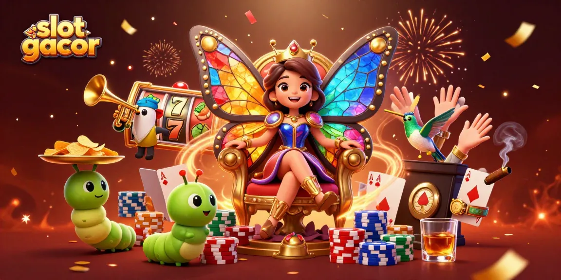 Experience big wins with slot gacor as vibrant characters engage in a thrilling casino scene