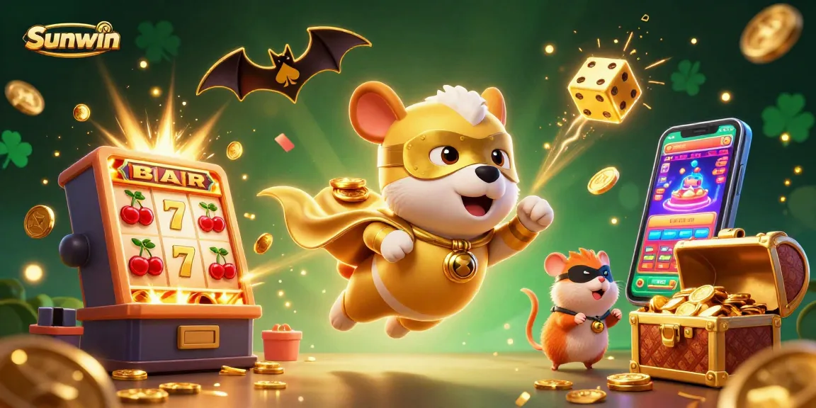 Sunwin offers thrilling casino adventures with a superhero dog and hamster in action.