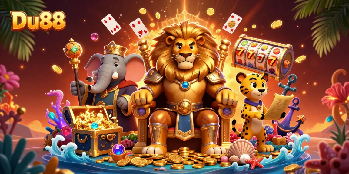 Engage with Du88 in this vibrant casino world filled with gold, excitement, and wins.