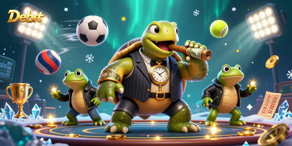 Experience thrilling sports betting strategies with Debet in an engaging 3D casino scene.