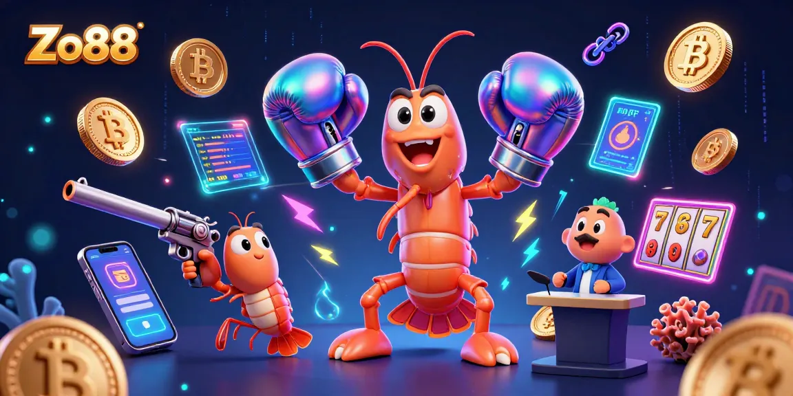 Engage with Zo88 slot games featuring vibrant characters and glowing crypto elements.