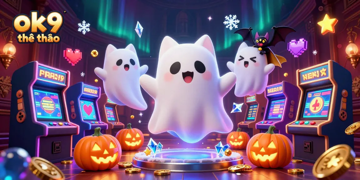 Experience entertaining games with ok9 thể thao in a dynamic casino scene filled with vibrant arcade elements.