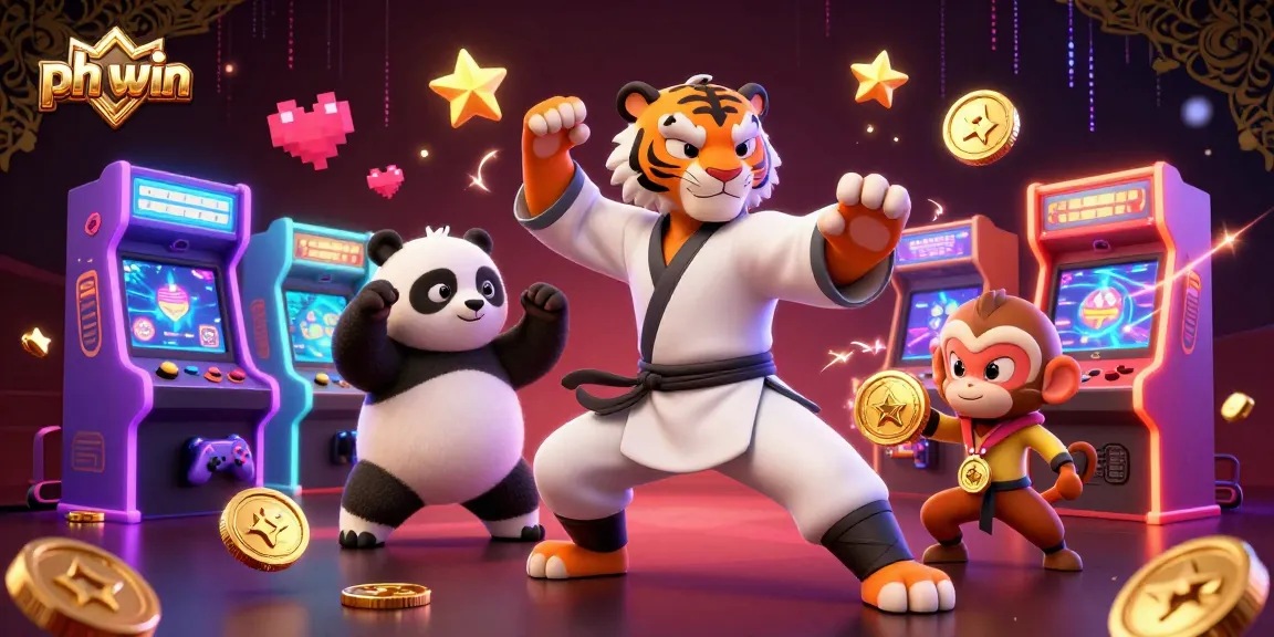 Experience ph win excitement as kung fu characters engage in dynamic casino-themed adventure.