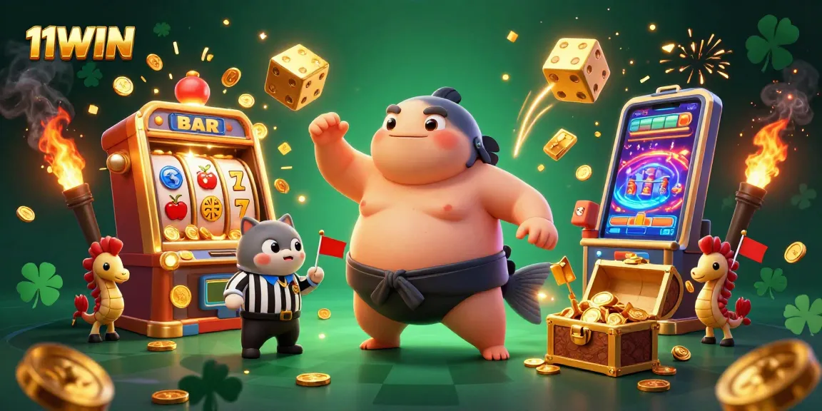 Engage with the thrilling 11WIN casino experience in a vibrant underwater scene full of excitement.
