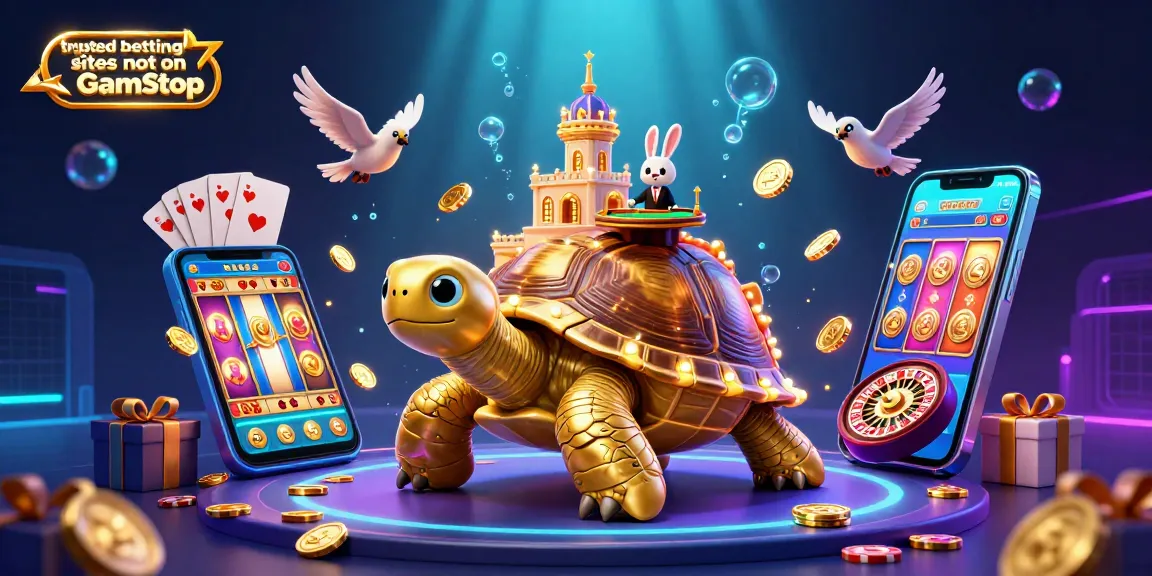 Engage with trusted betting sites not on GamStop showcasing vibrant 3D casino elements and characters.